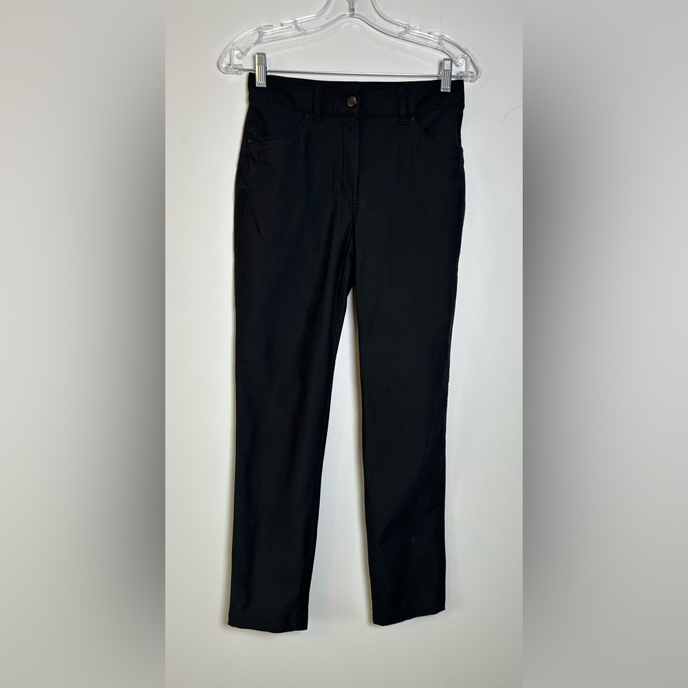 Lululemon black slim pants size 4 high rise stretch athletic work pants